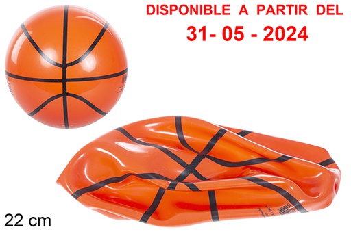 [110891] ballon dégonflé décoré basket 22cm