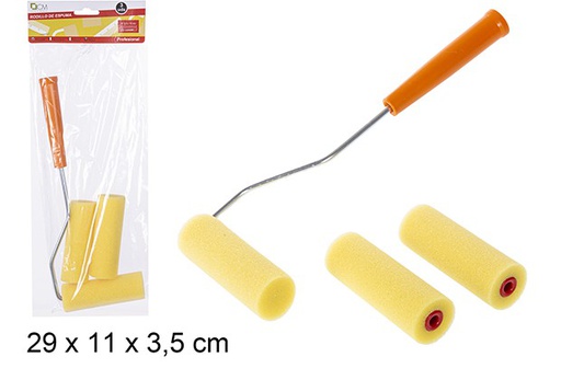 [110737] Set pintor rodillo de espuma 10 cm y 2 recambios con varilla 28 cm