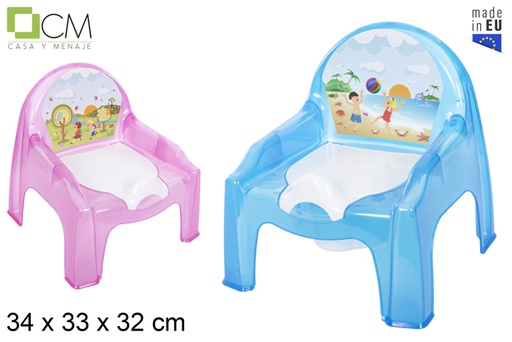 [111526] Baby potty chair with children's drawing in translucent colors