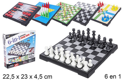 [110703] 6 IN 1 CHESS GAME 22.5X23CM