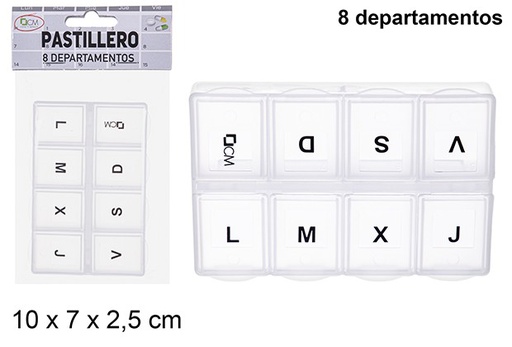 [110723] Caixa de comprimidos de plástico 8 departamentos