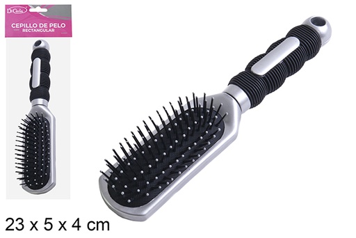 [110528] Black handle rectangular hair brush