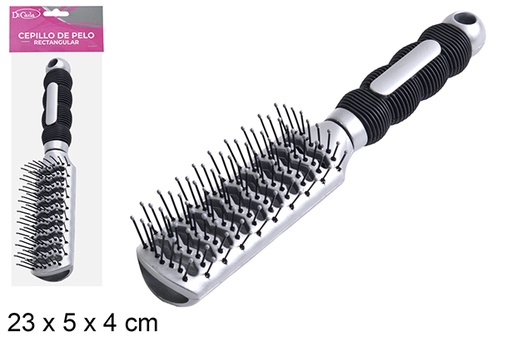 [110531]  escova de cabelo retangular de cabo preto