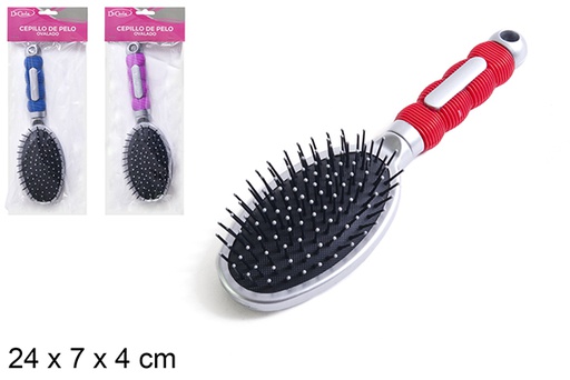 [110535] Brosse à cheveux ovale manche couleurs assorties