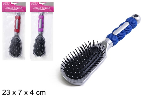 [110538] Brosse à poils de raquette avec manche de couleurs assorties