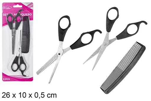 [110724] Set de coiffeur 2 ciseaux + peigne