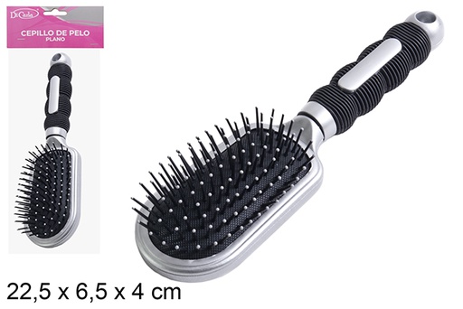 [110530] Brosse à cheveux plate manche noir