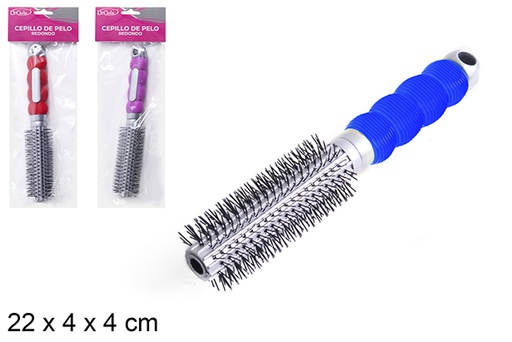 [110533] Round handle hair brush assorted colors