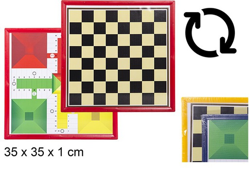 [110524] Tablero parchís y ajedrez 35x35 cm