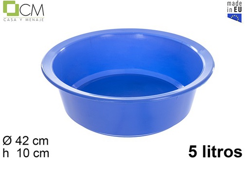 [111531] Bassine ronde en plastique bleu 5 l.