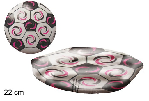 [111560] Pallina di plastica decorata con cerchio fucsia, 22 cm