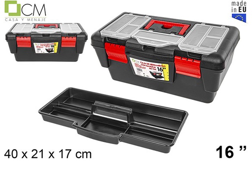 [103031] Caja plástico herramientas con bandeja 40 cm 16&quot;