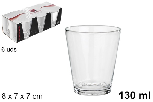 [110709] Vaso cristal pack 6 cortado 130ml