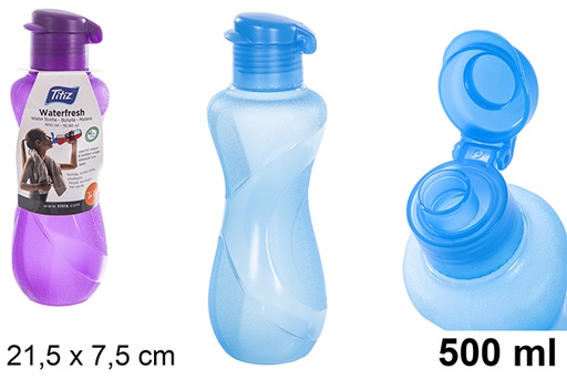 [205897] Botella plástico de agua colores surtidos 500 ml