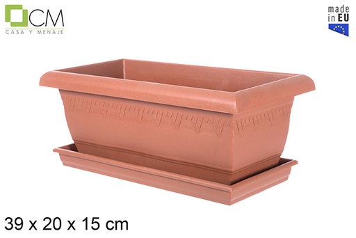 [102953] Jardinera plástico Elsa con plato 39 cm