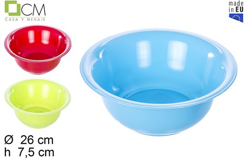 [102814] Bassine en plastique couleurs assorties 2 l.