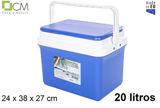 [111499] Nevera azul tapa plana 20 l.