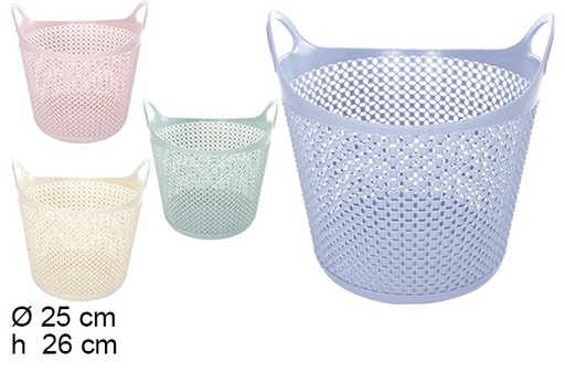 [111894] Soft flexible plastic basket with handles in assorted colors