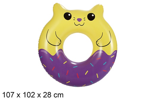 [206139] Flotteur gonflable chat donut 114x119 cm