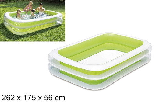 [206164] Piscine gonflable rectangulaire verte 262x175 cm