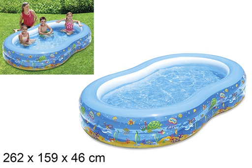 [206166] Piscina gonfiabile ovale decorata marina 262x159 cm