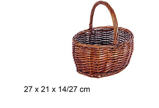 [111640] Cesta mimbre ovalada caoba 27x21x14/27 cm