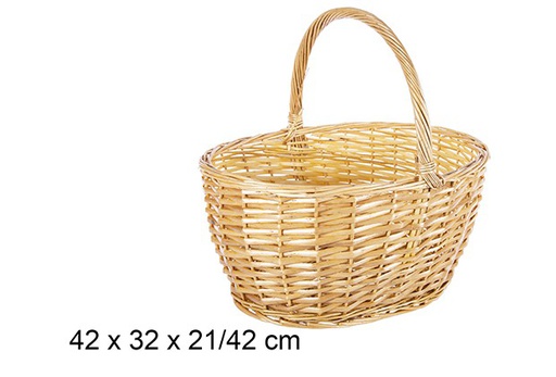 [111641] Cesta mimbre ovalada miel 42x32x21/42 cm