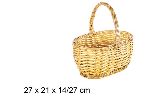 [111643] Cesto de vime oval mel 27x21x14/27 cm
