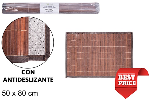 [111679] Alfombra bambú color caoba 50x80 cm