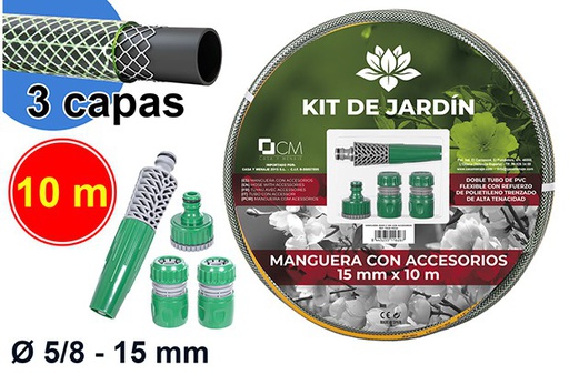 [111626] Hose with accessories 15 mm x 10 m.