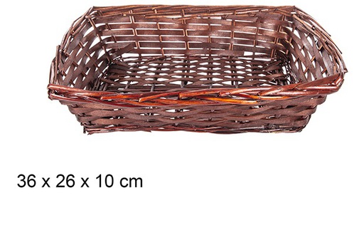 [108271] Cesta mimbre rectangular caoba 36x26 cm