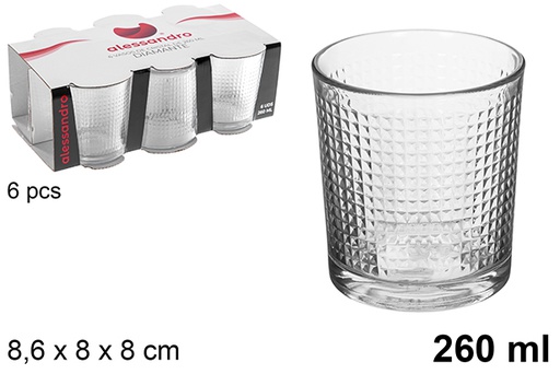 [111938] Pack 6 copos de água Diamante 260 ml