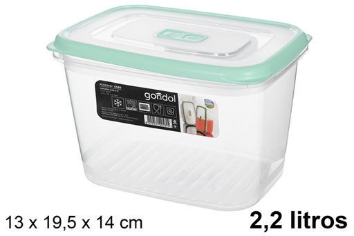 [111946] Barattolo in plastica con coperchio verde 2,2 l.