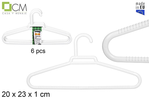 [112128] Pack 6 appendini in plastica bianca extra forte