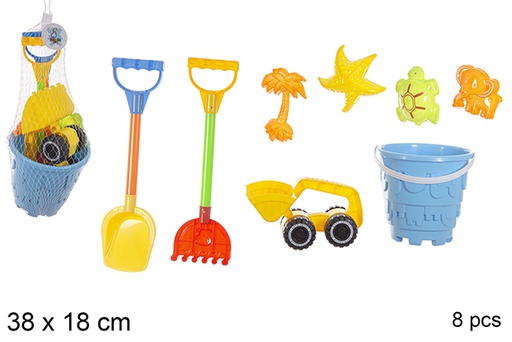 [112276] Beach bucket colors 8 accessories