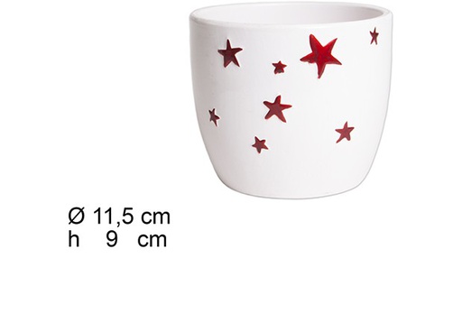 [110313] Macetero cerámica decorado estrellas 9 cm