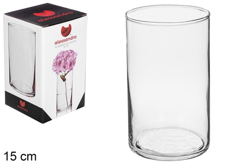 [111681] Glass tube flower vase 15 cm  