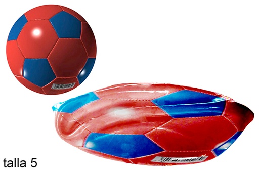 [112018] ballon de football dégonflé talle 5 rouge/bleu