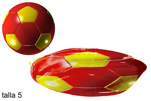 [112020] Bola de futebol desinflada vermelho/amarelo tamanho 5