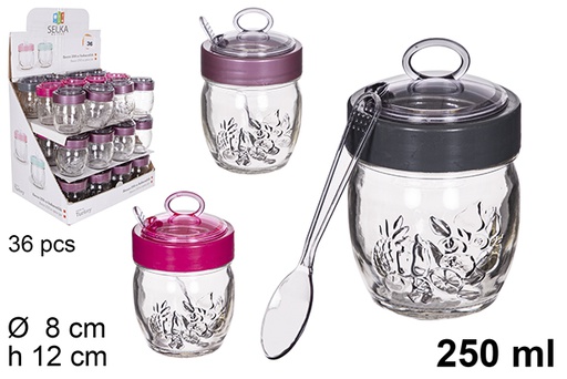 [112163] Glass jar with spoon 250 ml