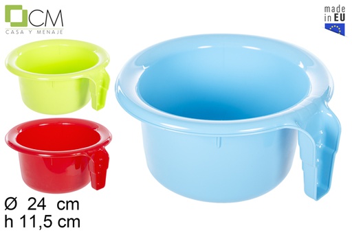 [112289] Pot en plastique avec poignée couleurs assorties