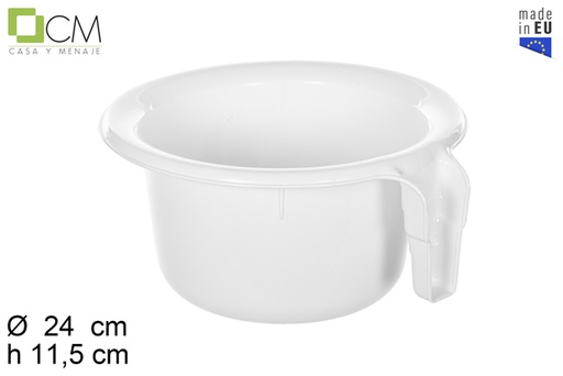 [112290] Pot en plastique avec poignée blanc