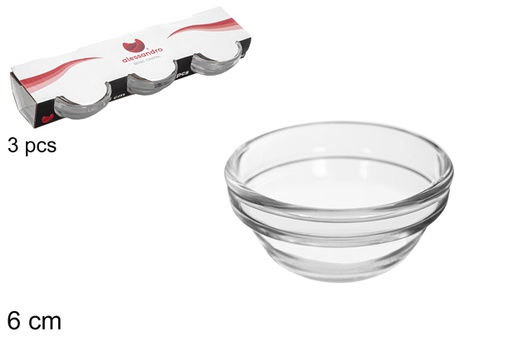 [111667] Pack 3 bowl cristal 6 cm