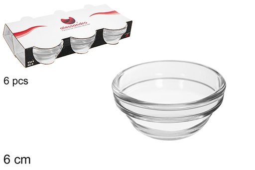 [111669] Pack 6 bowl cristal piezas 6 cm