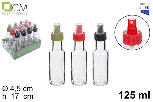 [112206] Flacone tondo in vetro con spruzzatore colorato da 125 ml