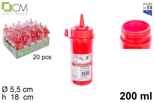 [112416] Bottiglia di ketchup in plastica a bocca larga 200 ml