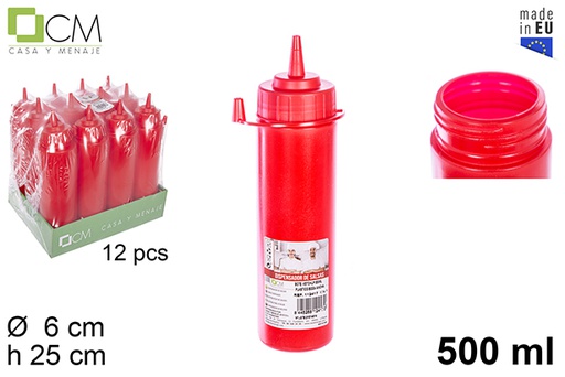 [112417] Bottiglia di ketchup in plastica a bocca larga 500 ml