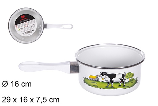 [111988] Caçarola decorada vaca com pega 16 cm