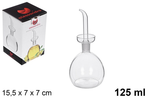 [111868] Huilier verre avec bouchon anti-goutte 125 ml 