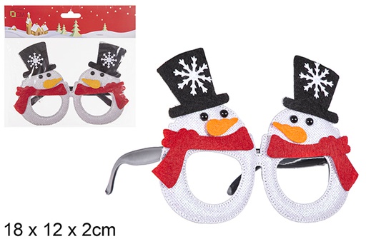 [112378] Óculos de Natal decoração de boneco de neve